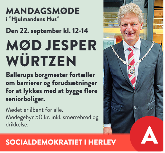 Mandagsmøde i Hjulmandens Hus d. 22. september kl. 12-14